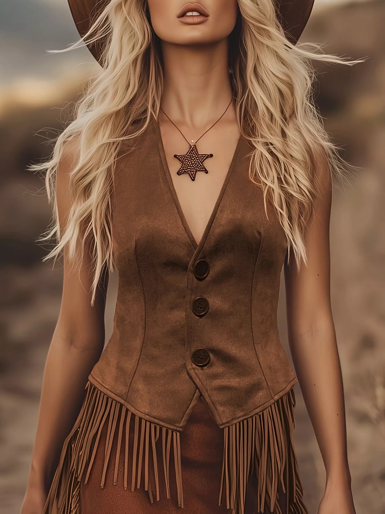 Western Fringe Vest Coat